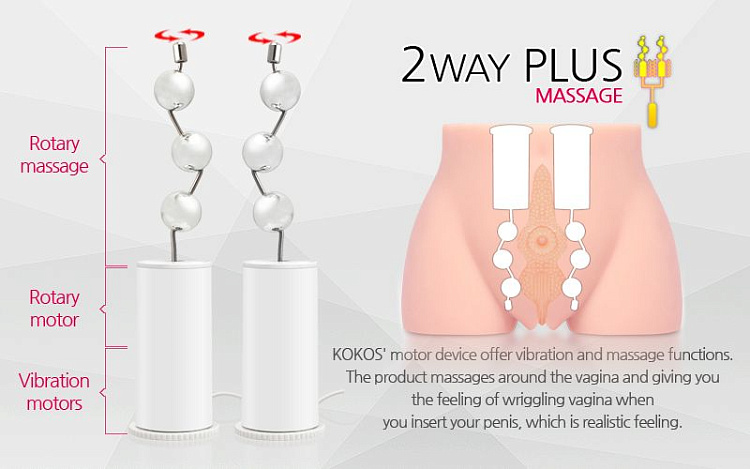 Мастурбатор-полуторс Cherry с вибрацией и двумя любовными тоннелями