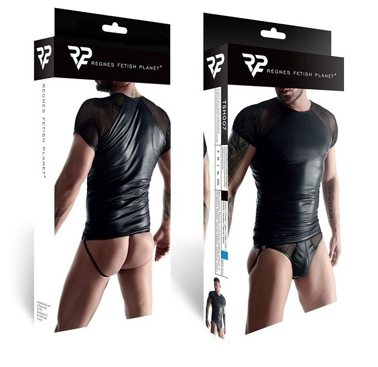 Мужская футболка с сетчатыми рукавами-реглан