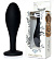 Черная анальная втулка с прозрачным кристаллом - 9,2 см.