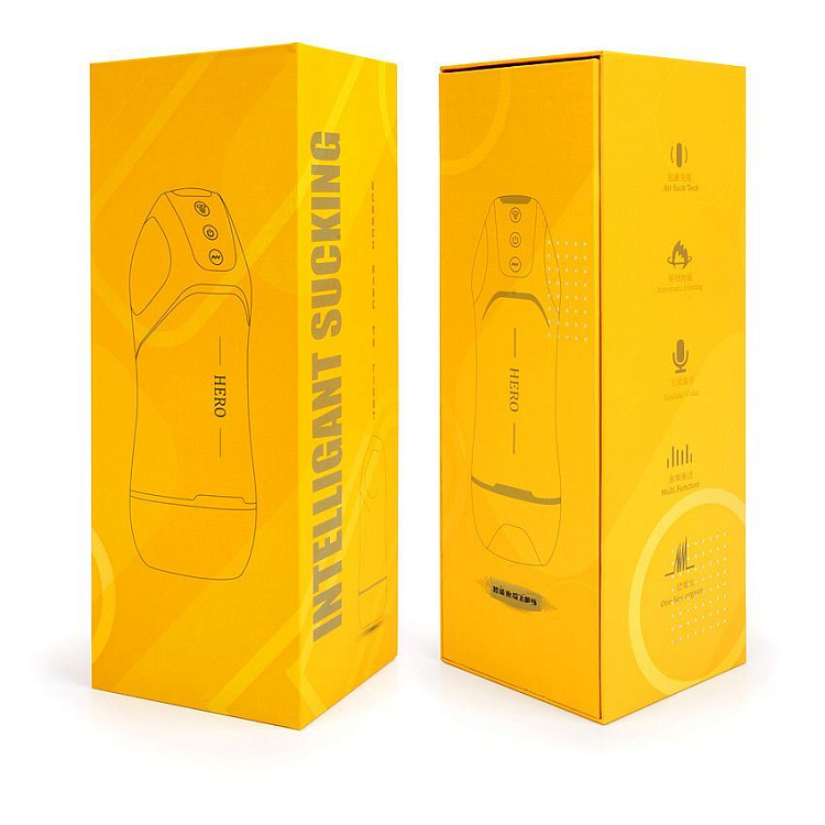 Белый вибромастурбатор Hero с режимом вакуума