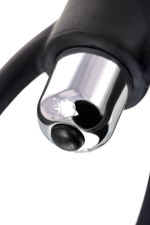 Черная анальная цепочка A-toys с вибрацией - 34 см.