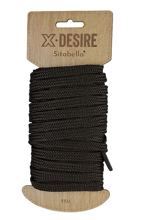 Черная веревка для бондажа - 11 м.