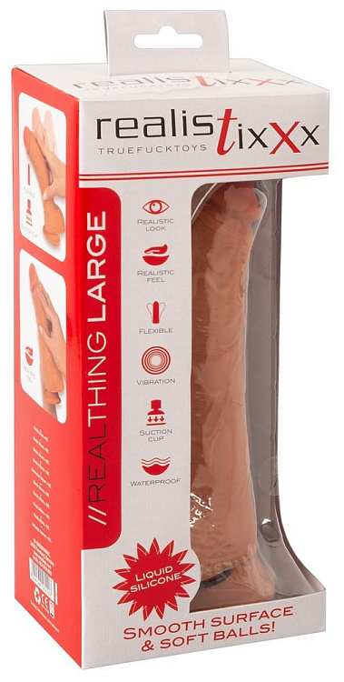 Телесный вибратор-реалистик Real Thing Large - 22,5 см.