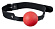 Красный силиконовый кляп-шар с ремешками из полиуретана Solid Silicone Ball Gag