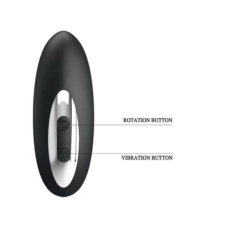 Черный стимулятор простаты с функцией римминга - 15,9 см.