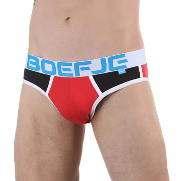 Красно-черные мужские трусы-слипы с широкой резинкой