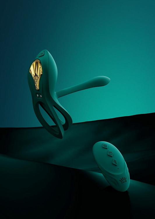 Зеленое эрекционное виброкольцо Bayek с пультом ДУ