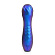 Синий вибромассажер с шаровидной головкой - 14 см.