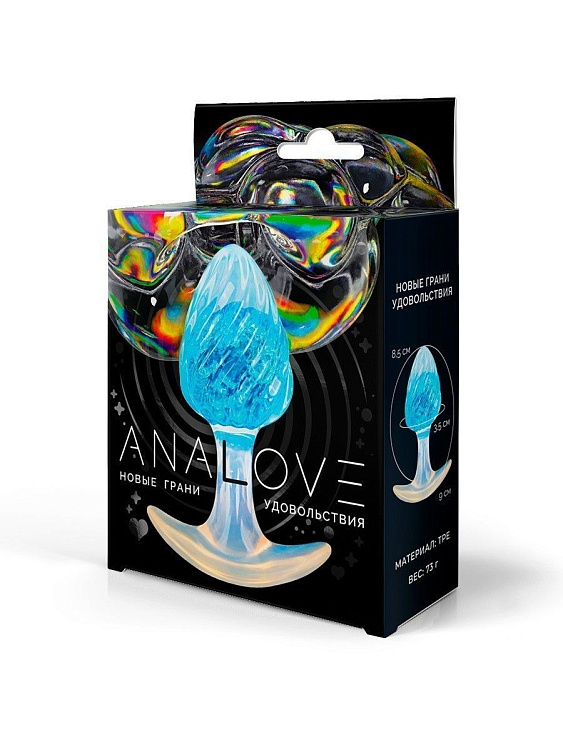 Голубоватая анальная пробка - 9 см.