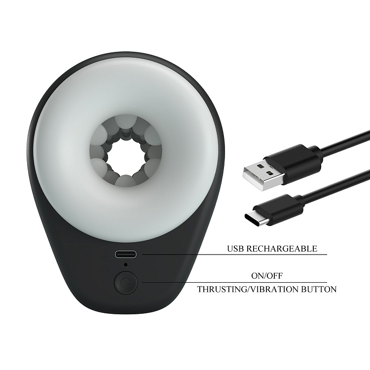 Черный автоматический вибромастурбатор Dj Girl