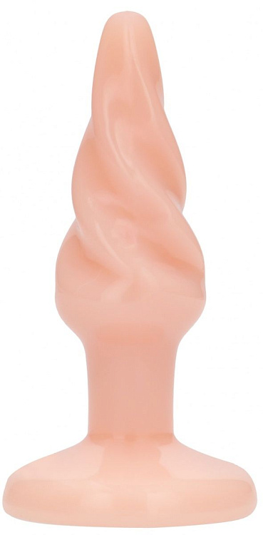 Телесная витая анальная пробка Rounded 4 Inch - 10 см.