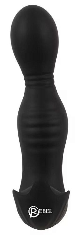 Черная анальная пробка с вибрацией, вращением и пультом ДУ RC Butt Plug with 2 Functions