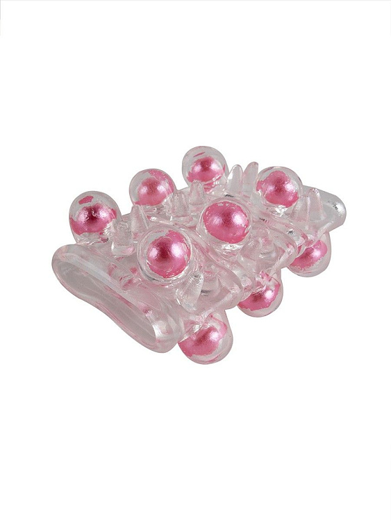 Прозрачная сквозная насадка на пенис с цветными шариками