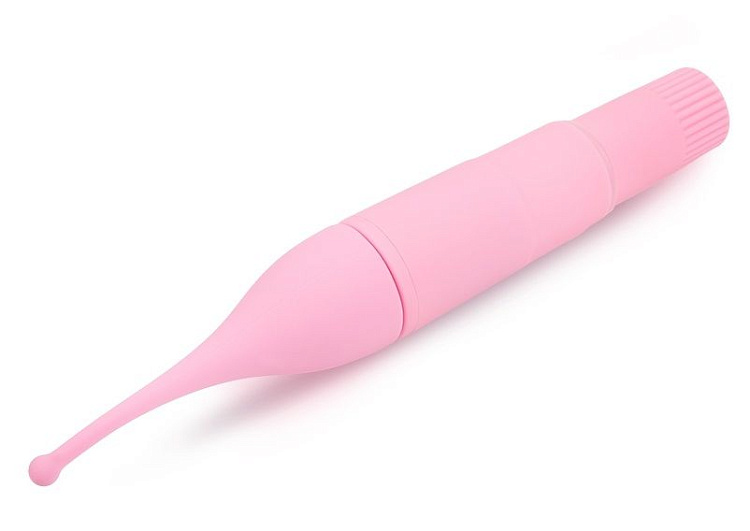 Нежно-розовый мини-вибратор для стимуляции клитора - 16 см.