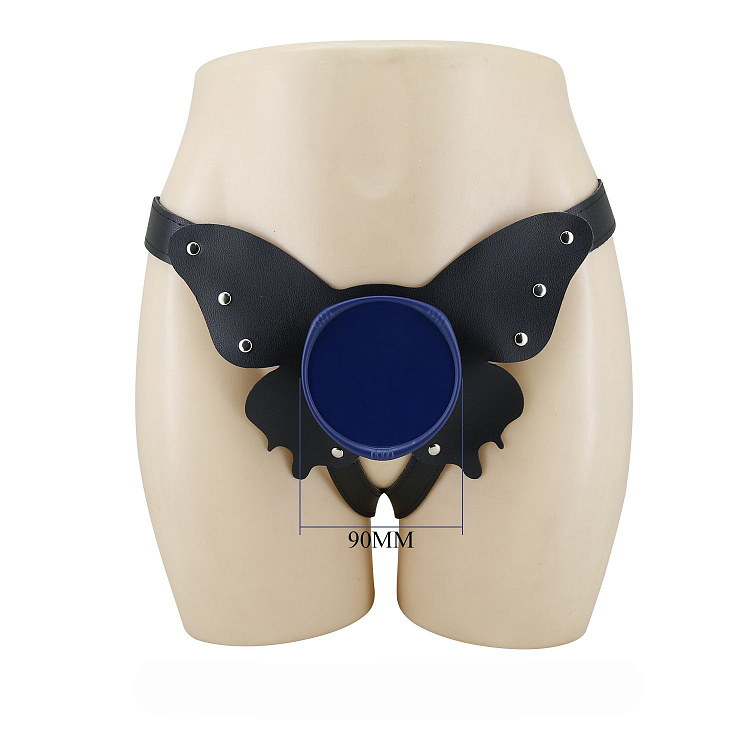 Поясной страпон Wells: трусики в форме бабочки и фаллоимитатор-насадка