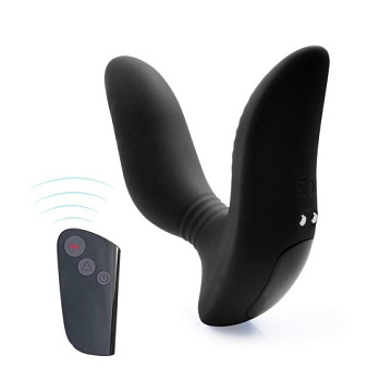 Черный вибромассажер простаты 3,5’’ Remote Control Curve P-spot Massager - 12 см.