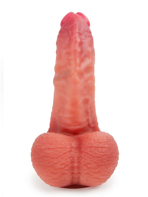 Телесный силиконовый фаллоимитатор на присоске - 24 см.