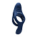Синее эрекционное виброкольцо с двойным подхватом мошонки Ring Around The Rosy