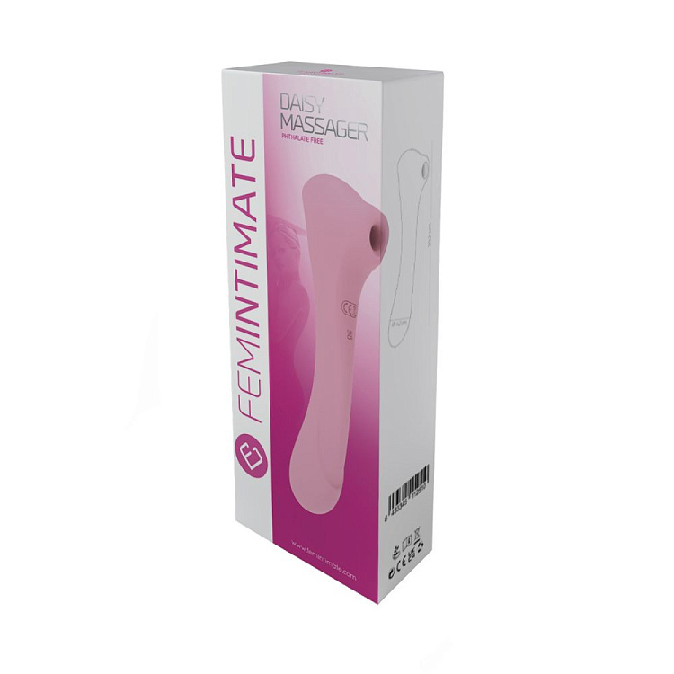 Нежно-розовый двусторонний стимулятор Daisy Massager - 20,2 см.