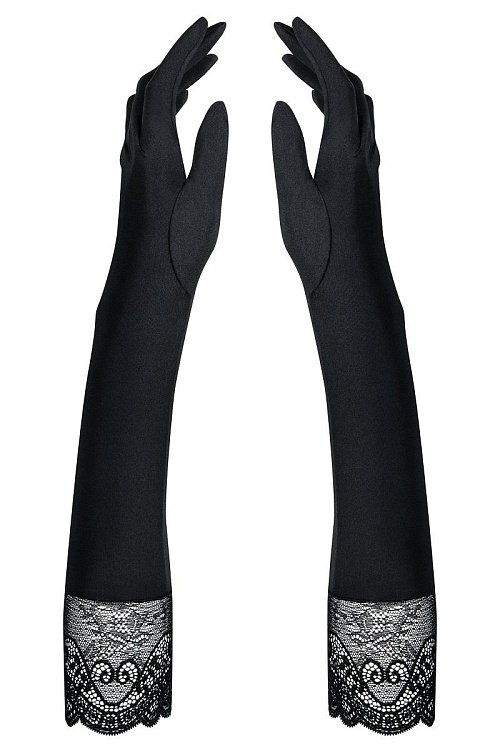 Длинные перчатки Miamor с кружевной оторочкой