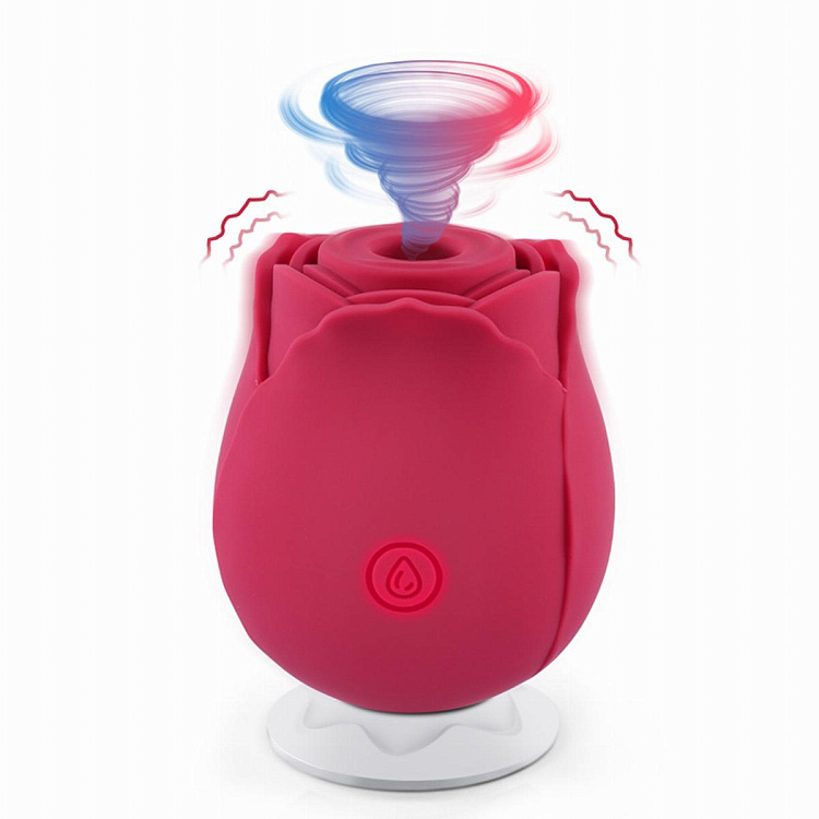 Красный вакуумный стимулятор Rose