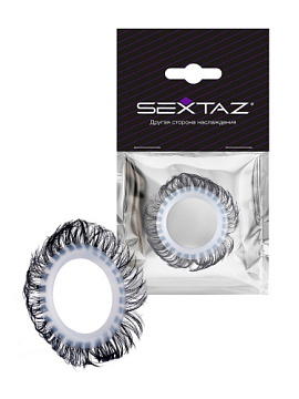 Эластичное эрекционное колечко с черными «ресничками»