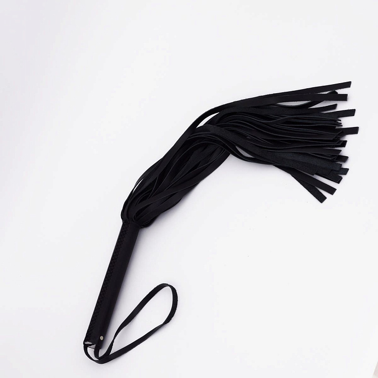 Черный кожаный флоггер - 45 см.