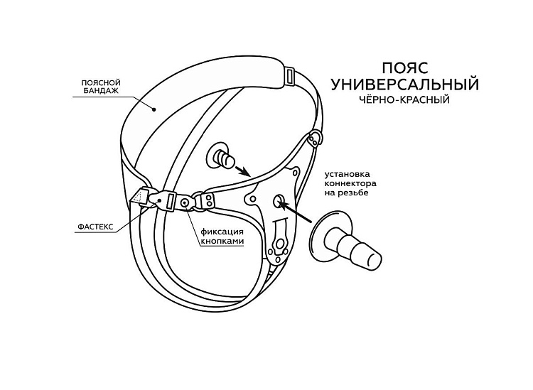 Красно-черные универсальные трусики с 2 способами крепления насадок