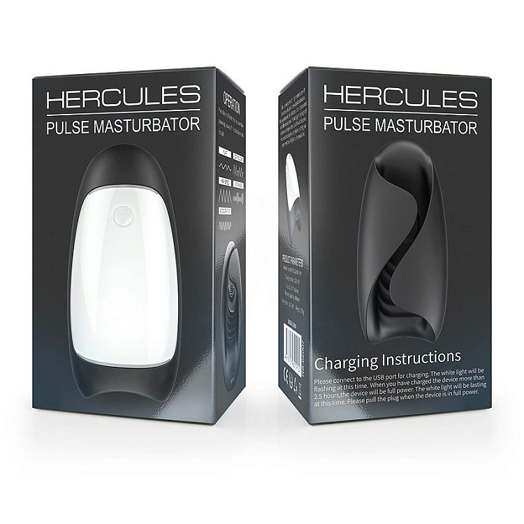 Черно-белый сквозной вибромастурбатор Hercules