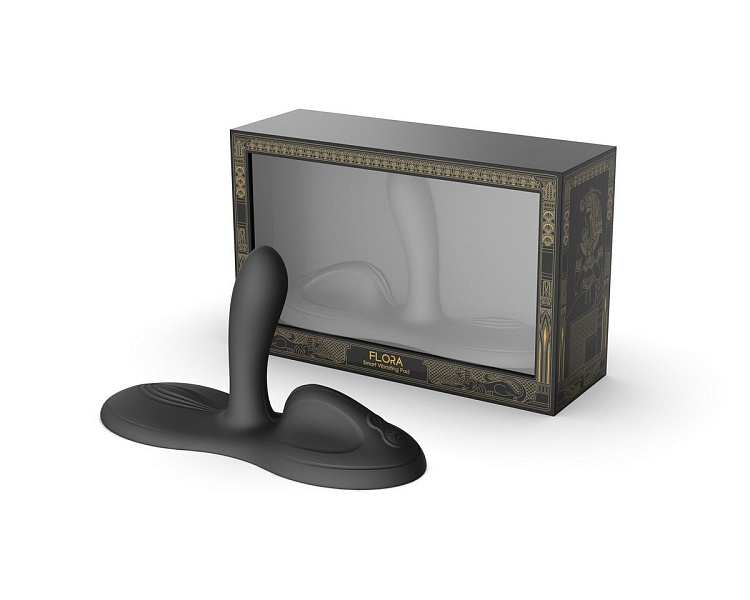 Черная виброподушка с функцией нагрева Flora