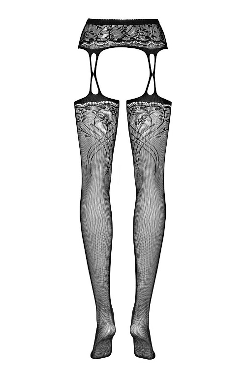 Чулочки с поясом и цветочным рисунком