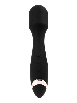 Черный силиконовый wand-вибратор - 18,5 см.