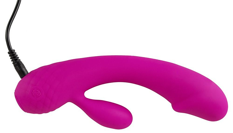Лиловый вибратор-кролик Super Soft Silicone Rabbit Vibrator - 17,7 см.