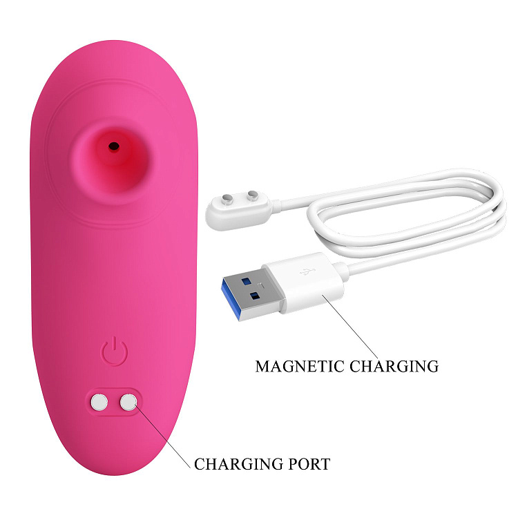 Розовый вакуумный клиторальный массажер Arila