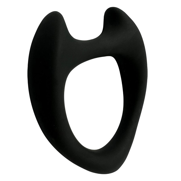 Черное эрекционное кольцо с рожками Wooomy Toro M