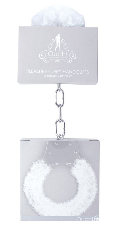 Белые пушистые наручники OUCH! White