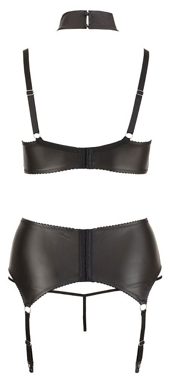 Wet-look комплект из 3 предметов: бра, трусики, пояс