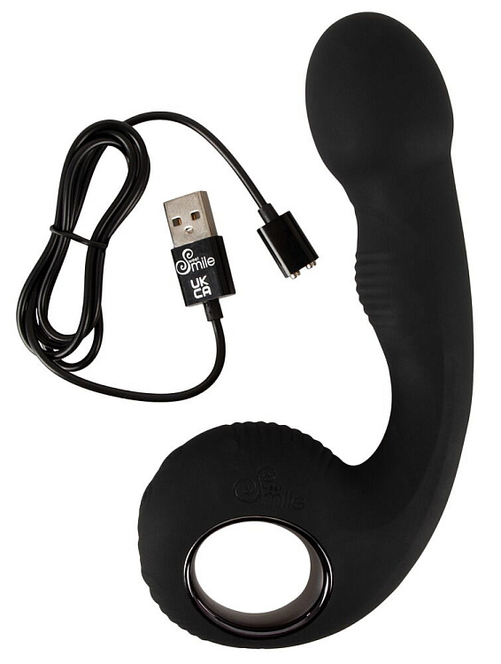 Черный силиконовый вибратор G   P-Spot Vibrator - 16,8 см.