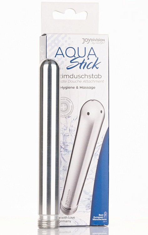 Серебристая насадка для анального душа AQUAstick