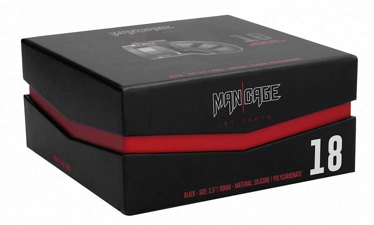 Черный мужской пояс верности Silicone Cage Ballsplitter Model 18 Chastity 3.5