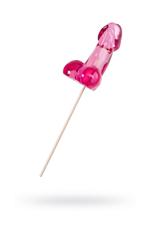 Розовый леденец в форме члена со вкусом айриш крим - 80 гр.