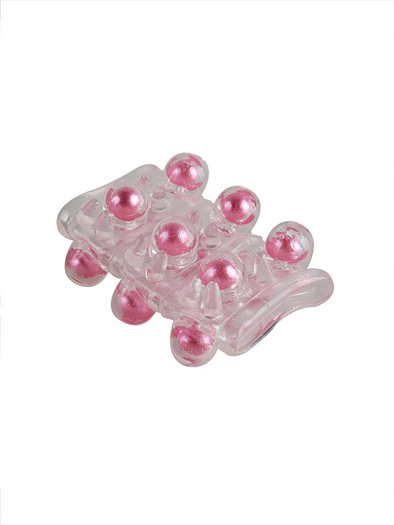 Прозрачная сквозная насадка на пенис с цветными шариками