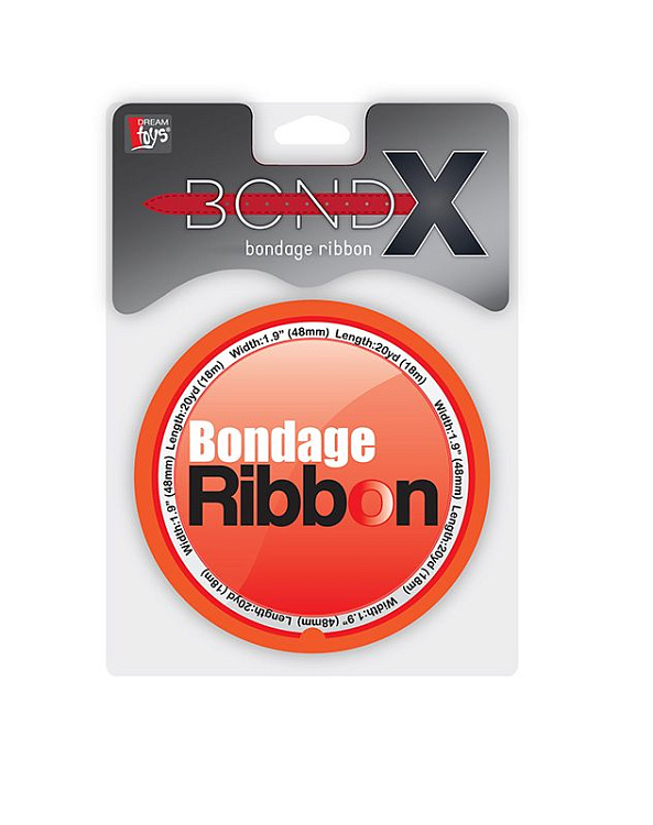 Красная лента для связывания BONDX BONDAGE RIBBON - 18 м.